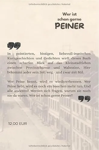 Cover: Wer ist schon gerne Peiner