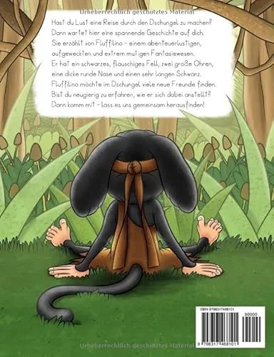 Cover: Fluffilino - Auf der Suche nach Freunden: Abenteuerlustiges Kinderbuch über neue Freundschaften, Dschungel, Tiere, ansprechende und farbenfrohe Illustrationen, Gute-Nacht-Geschichte