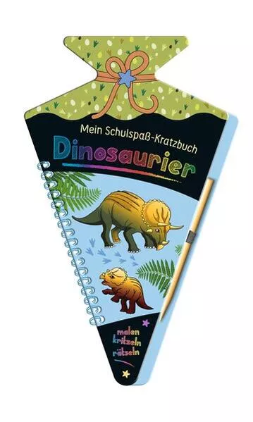 Mein Schulspaß-Kratzbuch Dinosaurier (in Schultüten-Form)
