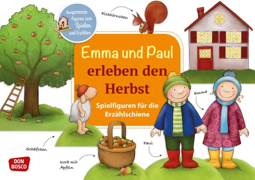 Emma und Paul erleben den Herbst. Erzählschienen-Figurenset