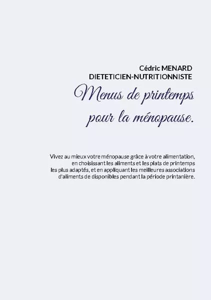 Cover: Menus de printemps pour la ménopause.