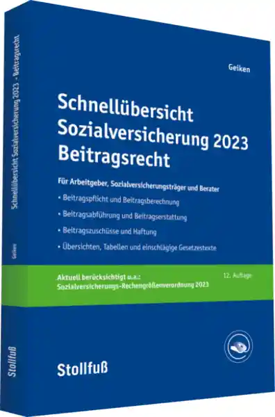 Schnellübersicht Sozialversicherung 2023 Beitragsrecht