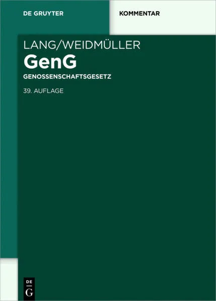 Lang/WeidmĂĽller Genossenschaftsgesetz