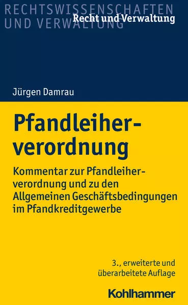 Cover: Pfandleiherverordnung