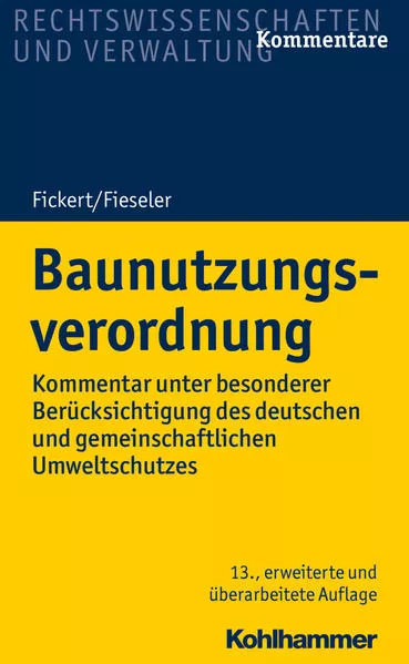 Cover: Baunutzungsverordnung