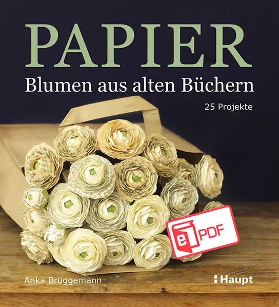 Papier-Blumen aus alten Büchern