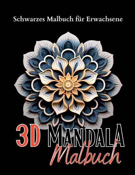 Schwarzes „3D Malbuch für Erwachsene“.