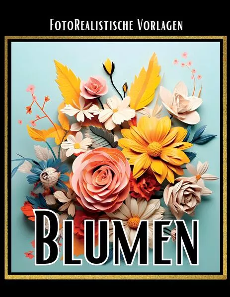 Blumen 3D Malbuch „Black & White“