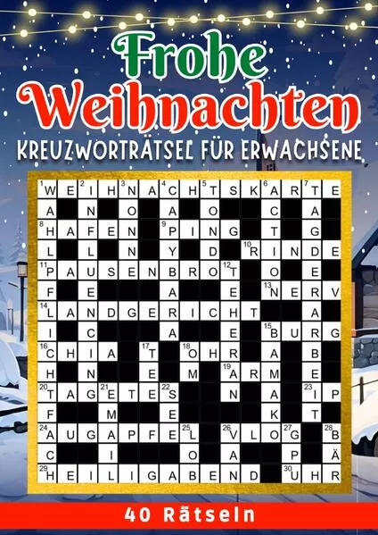 Frohe Weihnachten - Kreuzworträtsel für erwachsene | Weihnachtsgeschenk