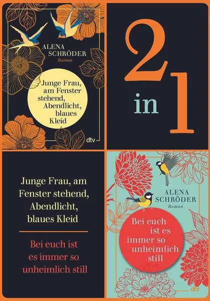 Junge Frau, am Fenster stehend, Abendlicht, blaues Kleid - Bei euch ist es immer so unheimlich still