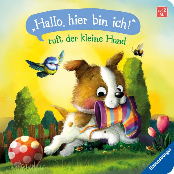 "Hallo, hier bin ich!", ruft der kleine Hund