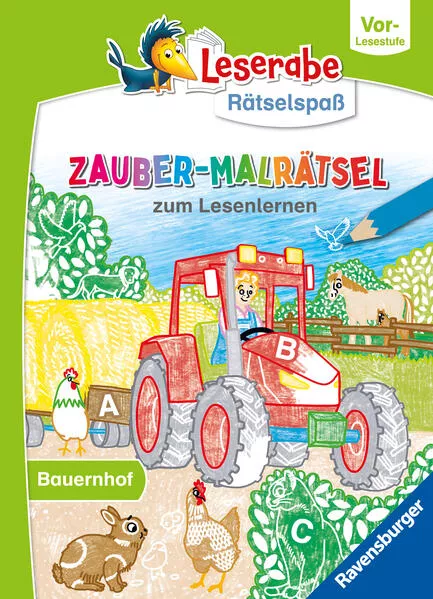Cover: Leserabe Rätselspaß - Zauber-Malrätsel zum Lesenlernen: Bauernhof (Vor-Lesestufe)