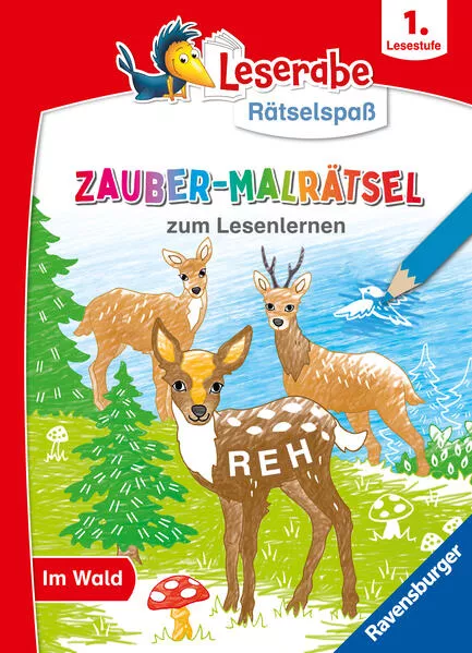 Cover: Leserabe Rätselspaß Zauber-Malrätsel zum Lesenlernen: Im Wald (1. Lesestufe)
