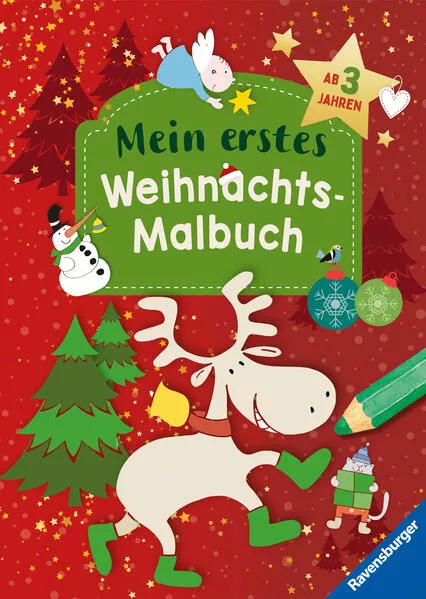 Ravensburger Weihnachtsmalbuch - 48 Ausmalbilder fĂĽr Kinder ab 3 Jahren - mit gestalteter Widmung