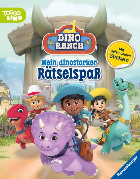 Ravensburger DinoRanch: Mein dinostarker Rätselspaß - mit Stickern - coole Knobeleien, kreative Beschäftigung mit den Lieblingscharakteren aus der Serie