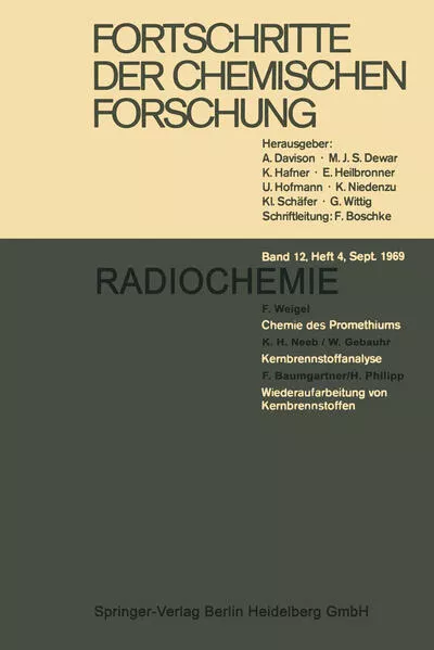 Cover: Fortschritte der Chemischen Forschung