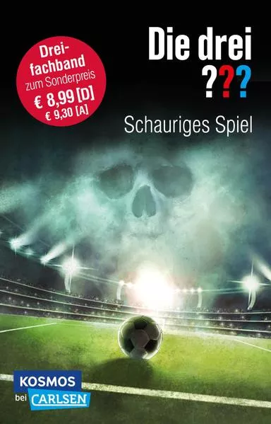 Cover: Die drei ???: Schauriges Spiel (Dreifachband. Enthält die Bände: Fußball-Gangster, Fußballfieber, Fußballphantom)