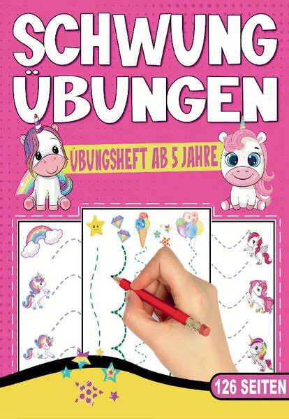 Schwungübungen Übungsheft ab 5 Jahre – Das Einhorn Lernheft für Mädchen