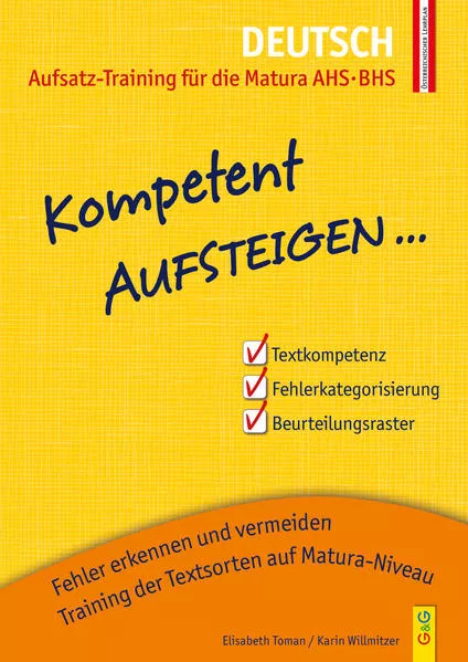 Cover: Kompetent Aufsteigen Deutsch - Aufsatz-Training für die Matura AHS/BHS