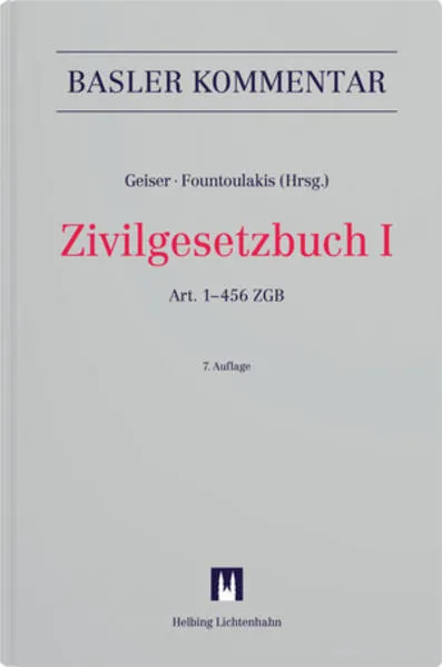 Cover: Zivilgesetzbuch I