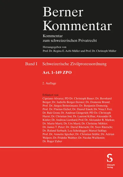 Schweizerische Zivilprozessordnung (Art. 1–352 ZPO, Art. 150–352 ZPO und Art. 400–408 ZPO)