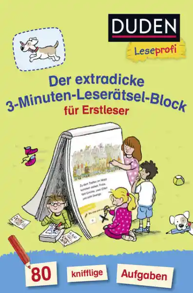 Duden Leseprofi – Der extradicke 3-Minuten-Leserätsel-Block für Erstleser
