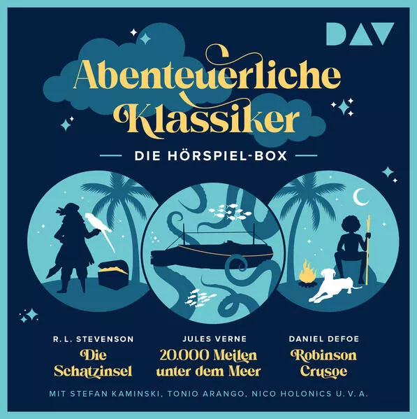Abenteuerliche Klassiker – Die Hörspiel-Box. Die Schatzinsel, 20.000 Meilen unter dem Meer, Robinson Crusoe