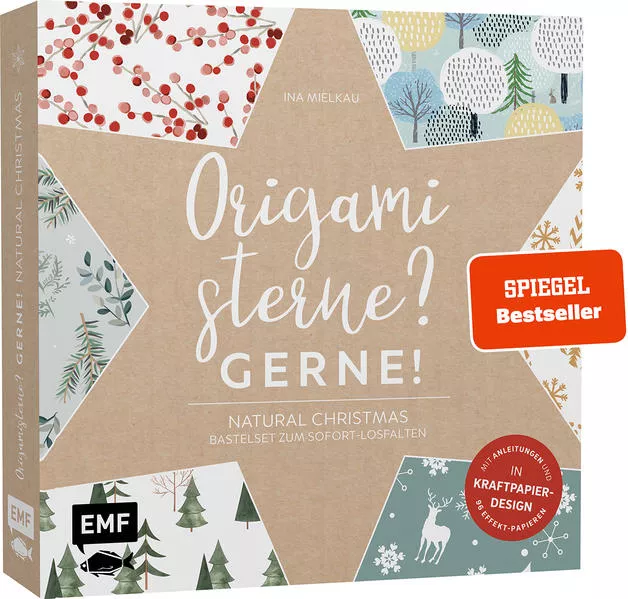 Origamisterne? Gerne! – Natural Christmas – Weihnachtliches Bastelset zum Sofort-Losfalten