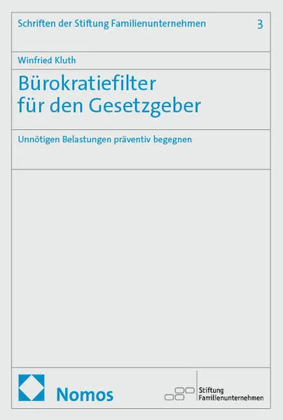 Cover: Bürokratiefilter für den Gesetzgeber
