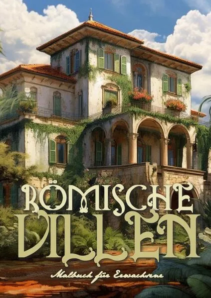 Römische Villen Graustufen Malbuch für Erwachsene