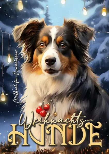 Weihnachts-Hund Malbuch für Erwachsene