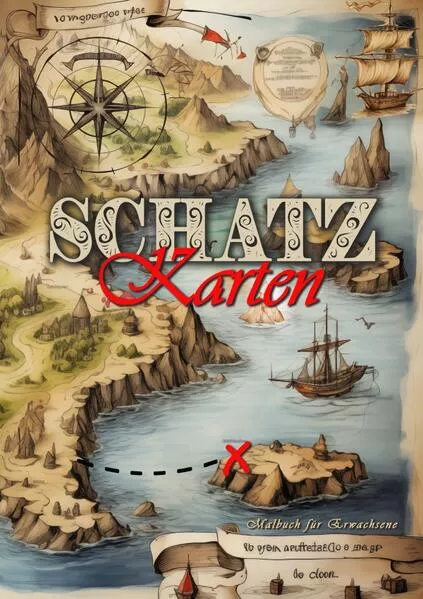 Schatzkarten Malbuch für Erwachsene
