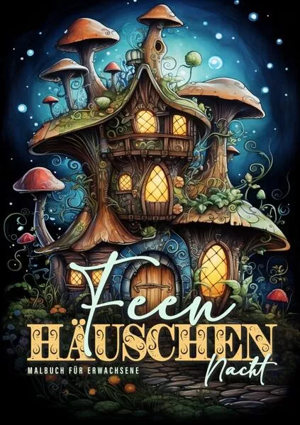 Feen Häuschen Nacht Malbuch für Erwachsene
