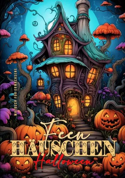 Feen Häuschen Halloween Malbuch für Erwachsene
