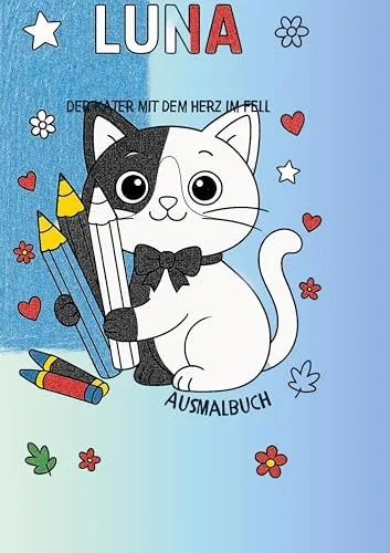 Luna: Der Kater mit dem Herz im Fell Ausmalbuch