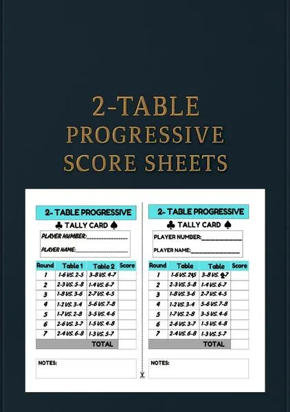 2-Table progressive sheet score sheets