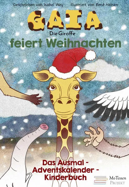 Gaia, die Giraffe, feiert Weihnachten