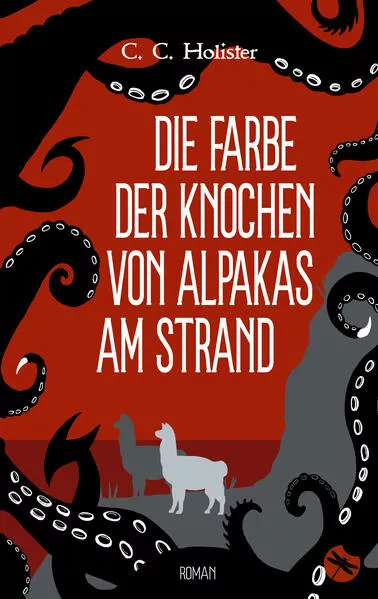 Die Farbe der Knochen von Alpakas am Strand