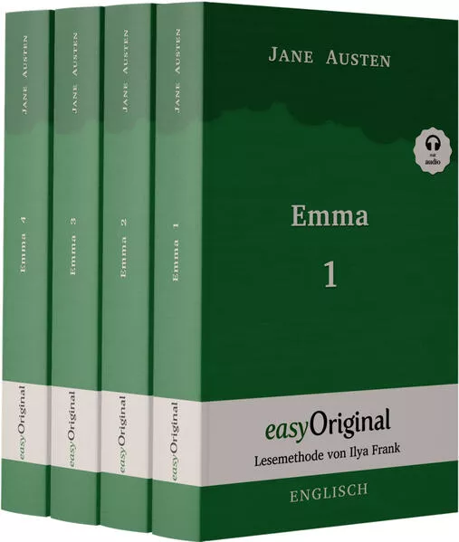 Cover: Emma - Teile 1-4 (Buch + 4 MP3 Audio-CD) - Lesemethode von Ilya Frank - Zweisprachige Ausgabe Englisch-Deutsch