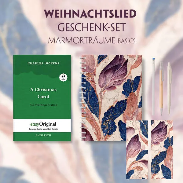 Cover: Ein Weihnachtslied Geschenkset (Softcover + Audio-Online) + Marmorträume Schreibset Basics