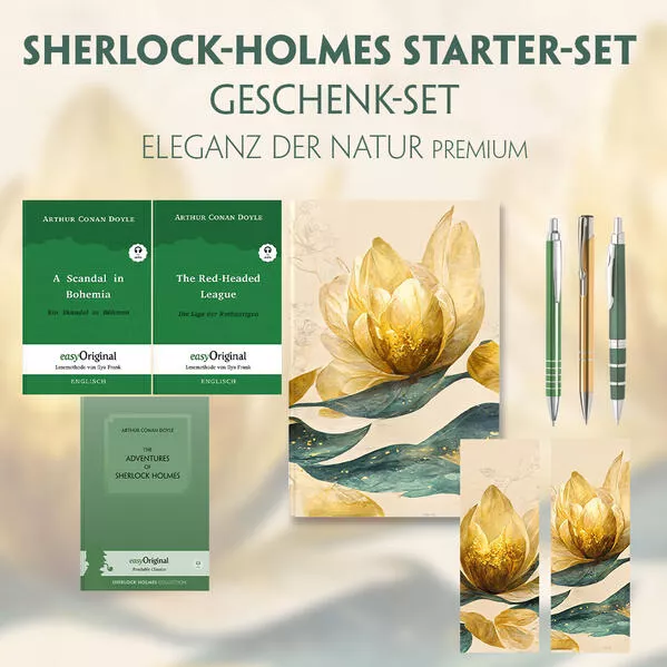 The Adventures of Sherlock Holmes Starter-Paket Geschenkset (mit Audio-Online) + Eleganz der Natur Schreibset Premium