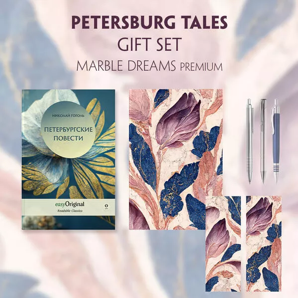 Cover: EasyOriginal Readable Classics / Petersburger Novellen (with audio-online) Readable Classics Geschenkset + Marmorträume Schreibset Premium