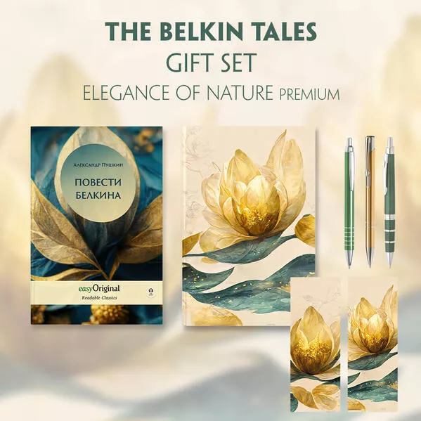 Cover: EasyOriginal Readable Classics / Erzählungen Belkins (with audio-online) Readable Classics Geschenkset + Eleganz der Natur Schreibset Premium