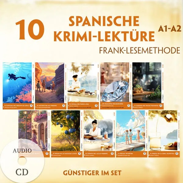 10 Spanische Krimi-Lektüre A1-A2 (10 Bücher + 10 Audio-CDs)